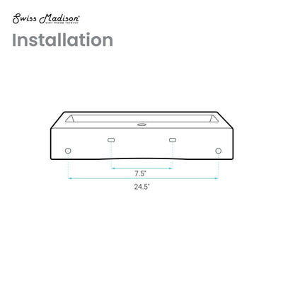 Voltaire 32" Rectangle Wall-Mounted Sink in Matte Black