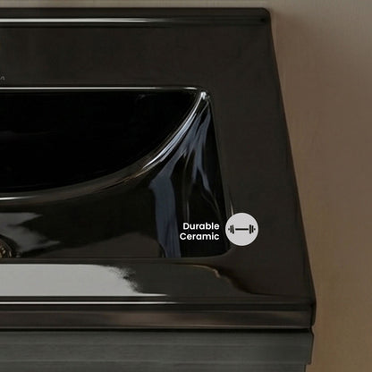 18" Vanity Sink Top in Glossy Black