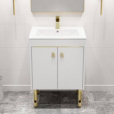 Lumiére 24" Freestanding Bathroom Vanity in White with Sink Top
