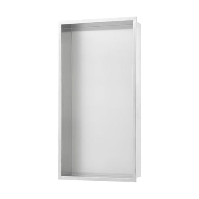 Voltaire 12" x 24" Stainless Steel Single Shelf Wall Niche in Matte Chrome