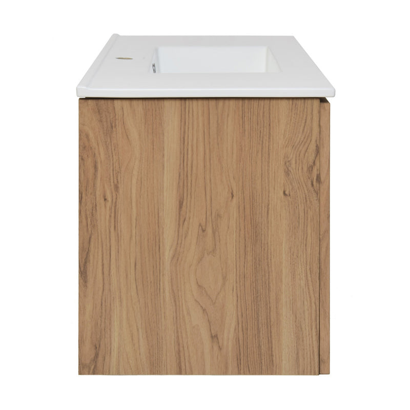 Classe 36" Wall-Mounted Bathroom Vanity in Oak