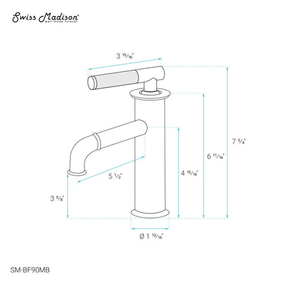 Avallon Single Hole, Single-Handle Sleek, Bathroom Faucet in Matte Black