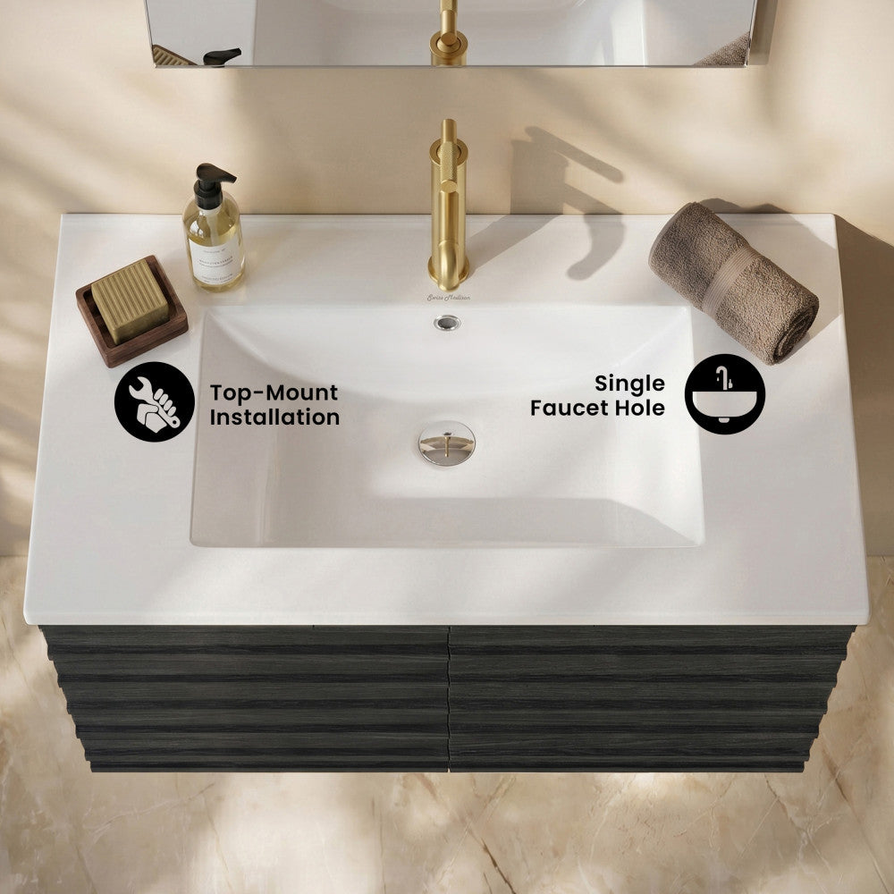 36 Ceramic Vanity Sink Top