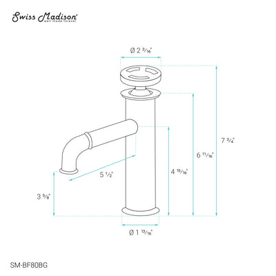 Avallon Single Hole, Single-Handle Wheel, Bathroom Faucet in Brushed Gold