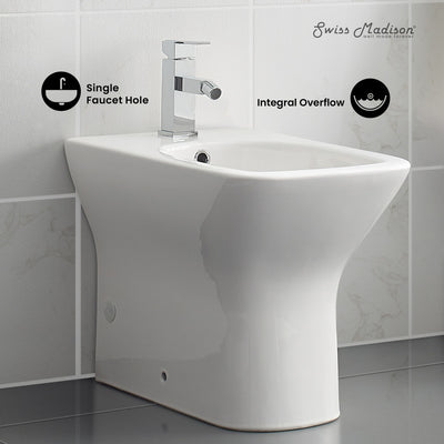 Carre Floor Mount Classic Bidet in Glossy White