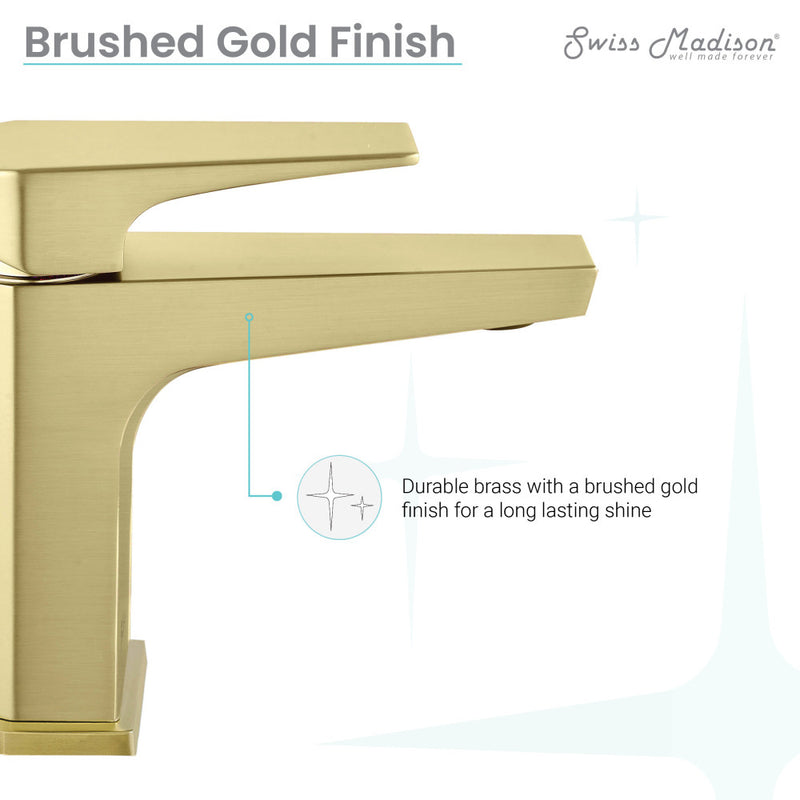 Voltaire Single Hole, Single-Handle, Bathroom Faucet in Brushed Gold