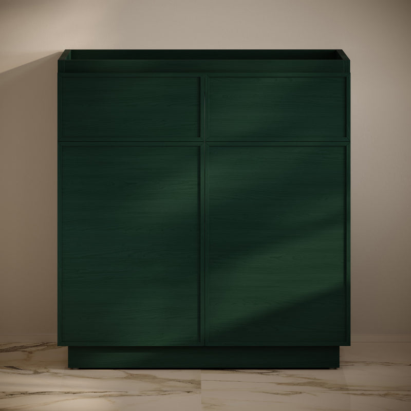 St. Tropez 36" Freestanding Bathroom Vanity Cabinet without Top in Green Oak