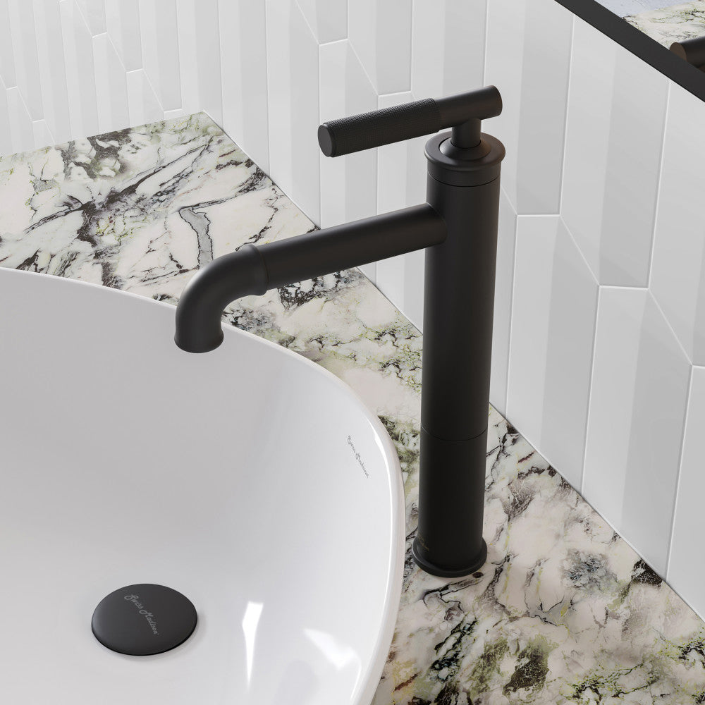 Avallon Single Hole, Single-Handle Sleek, High Arc Bathroom Faucet in Matte Black