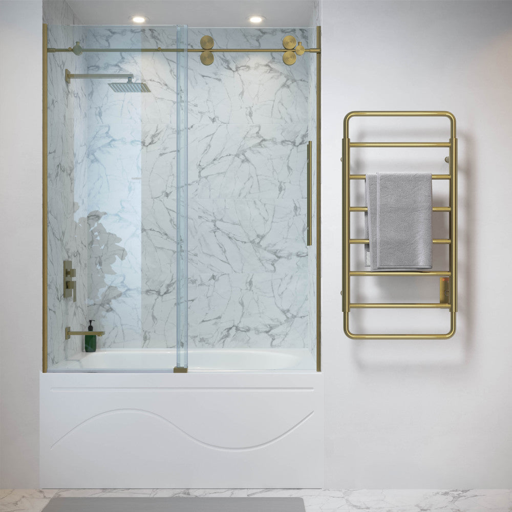 Ivy 8-Bar Electric Towel Warmer in Brushed Gold