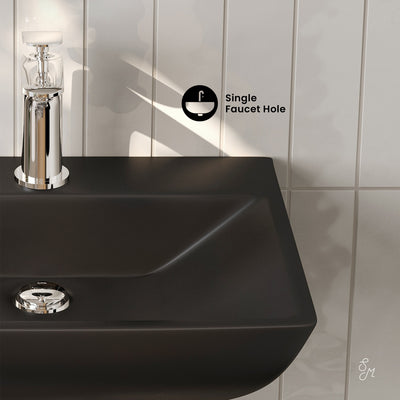 Sublime 18" Ceramic Wall Hung Sink in Matte Black