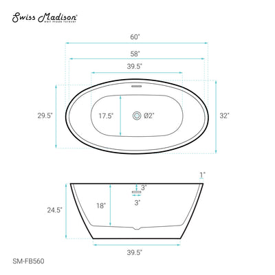 Manoir 60" Freestanding Bathtub