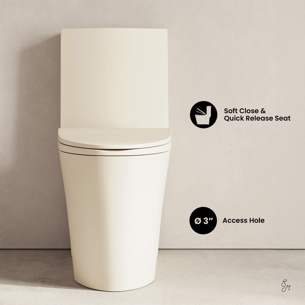 St. Tropez One-Piece 12" Rough-in 1.1/1.6 GPF Dual Flush Elongated ADA Toilet in Matte Bisque