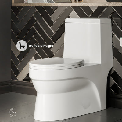 Virage One-Piece Elongated Left Side Flush Handle Toilet 1.28 gpf