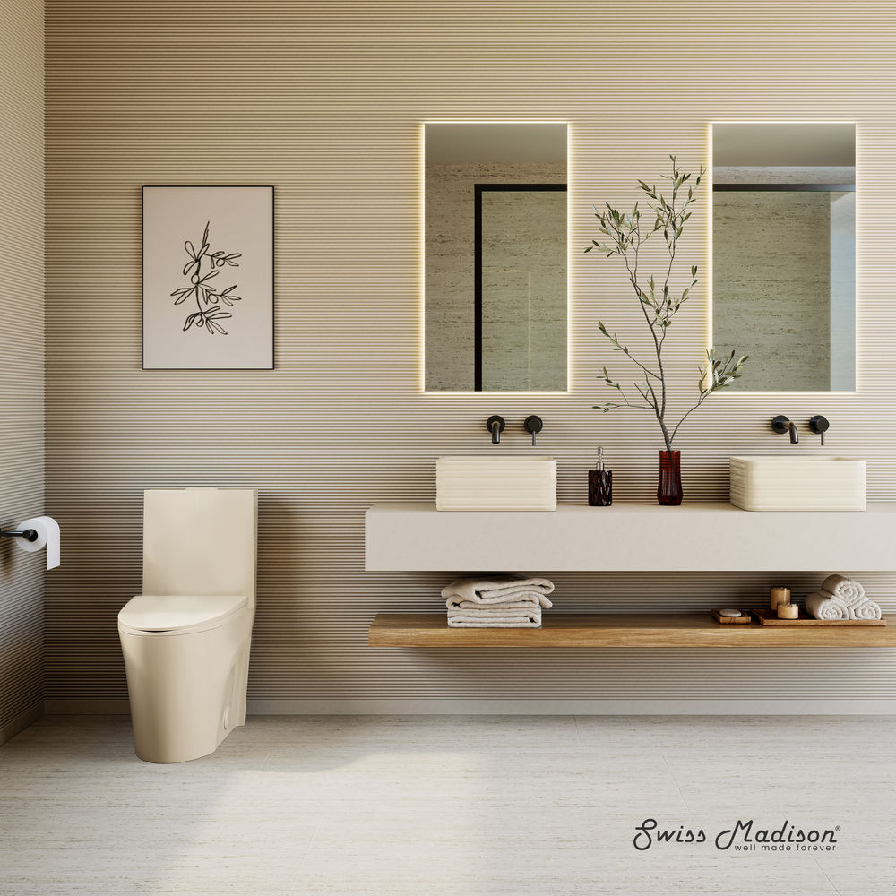 St. Tropez One-Piece 12" Rough-in 1.1/1.6 GPF Dual Flush Elongated ADA Toilet in Matte Bisque