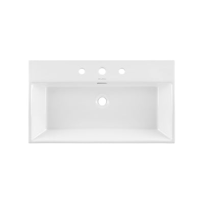 Claire 30" Console Sink White Basin Brushed Gold Legs with 8" Widespread Holes