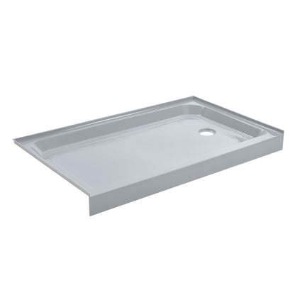 Voltaire 60" x 36" Single-Threshold, Right-Hand Drain, Shower Base in Gray