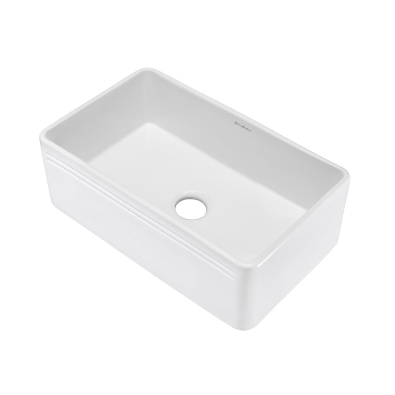 Delice 30 x 18 Ceramic, Farmhouse Kitchen Sink with Apron