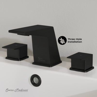 Carre 8 in. Widespread, 2-Handle, Bathroom Faucet in Matte Black