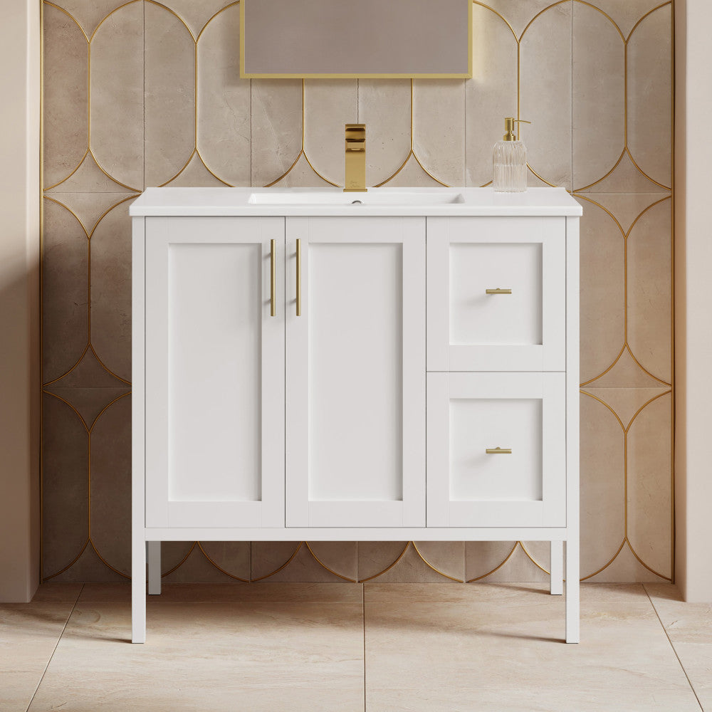 Forme 36" Modular Freestanding Bathroom Vanity with Sink Top in White