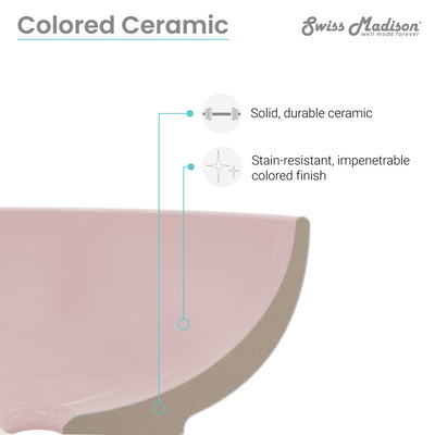 Classe 16 Color Ceramic Sink in Matte Pink