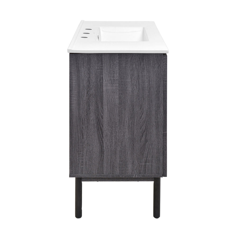 Classe 36" Freestanding Bathroom Vanity in Black Oak with 3-Hole Widespread Sink Top