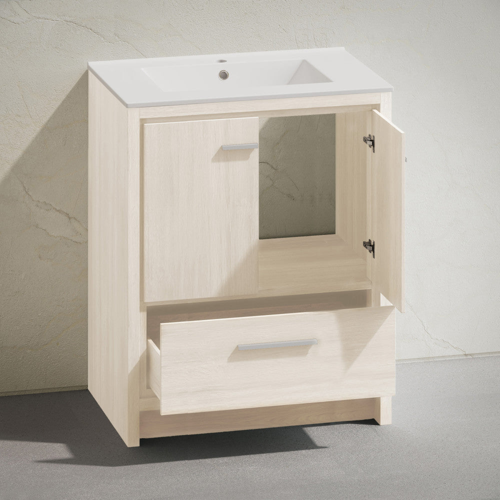 Virage 30" Freestanding Bathroom Vanity in White Oak