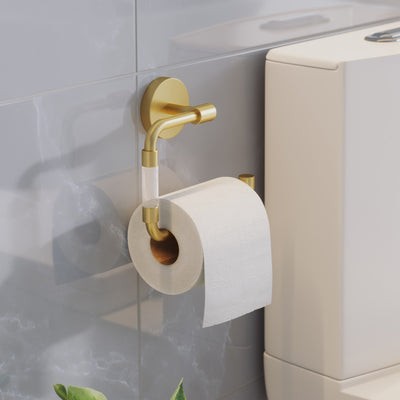 Verre Acrylic Toilet Paper Holder in Brushed Gold