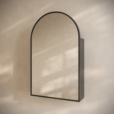Porte 20 x 30 Arched Recessed/Wall Mount Medicine Cabinet with Mirror in Black