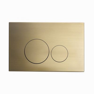 Wall Mount Actuator Flush Push Button Plate in Brushed Brass