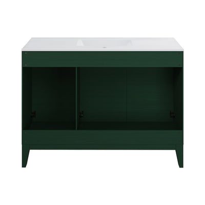 Cascade 48" Freestanding Bathroom Vanity in Green Oak with Sink Top