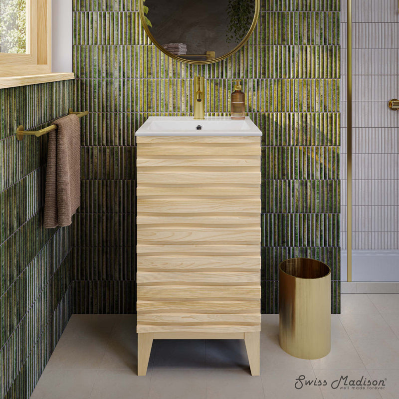 Cascade 18" Bathroom Vanity in Natural Oak