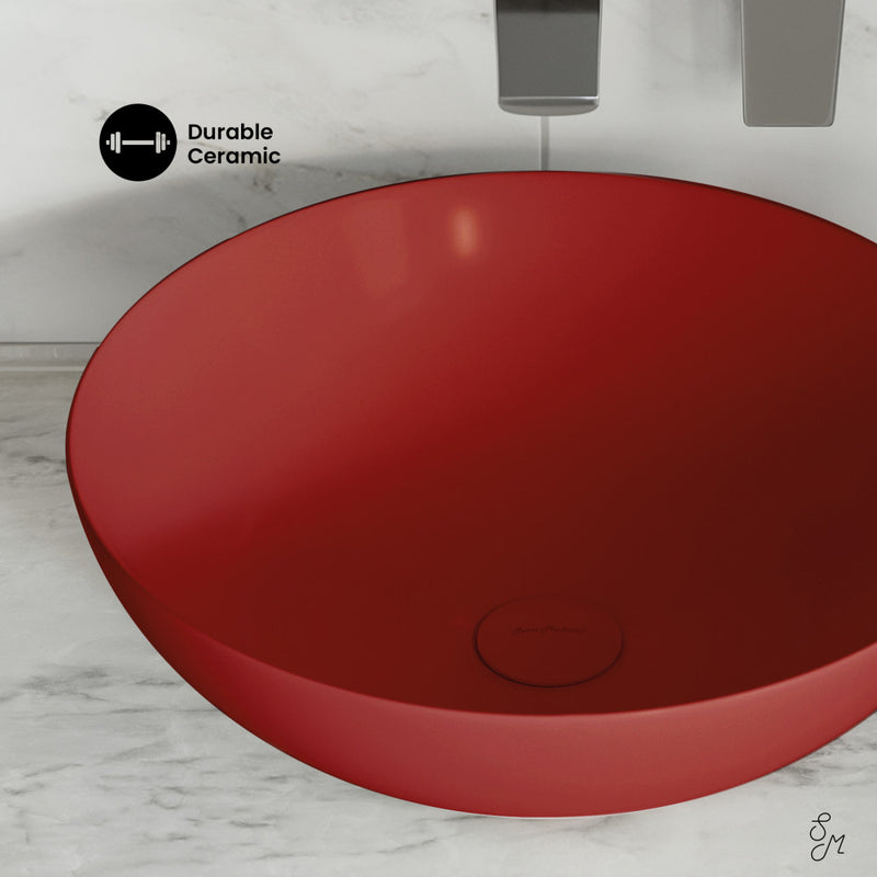 Classe 16 Ceramic Sink in Matte Red