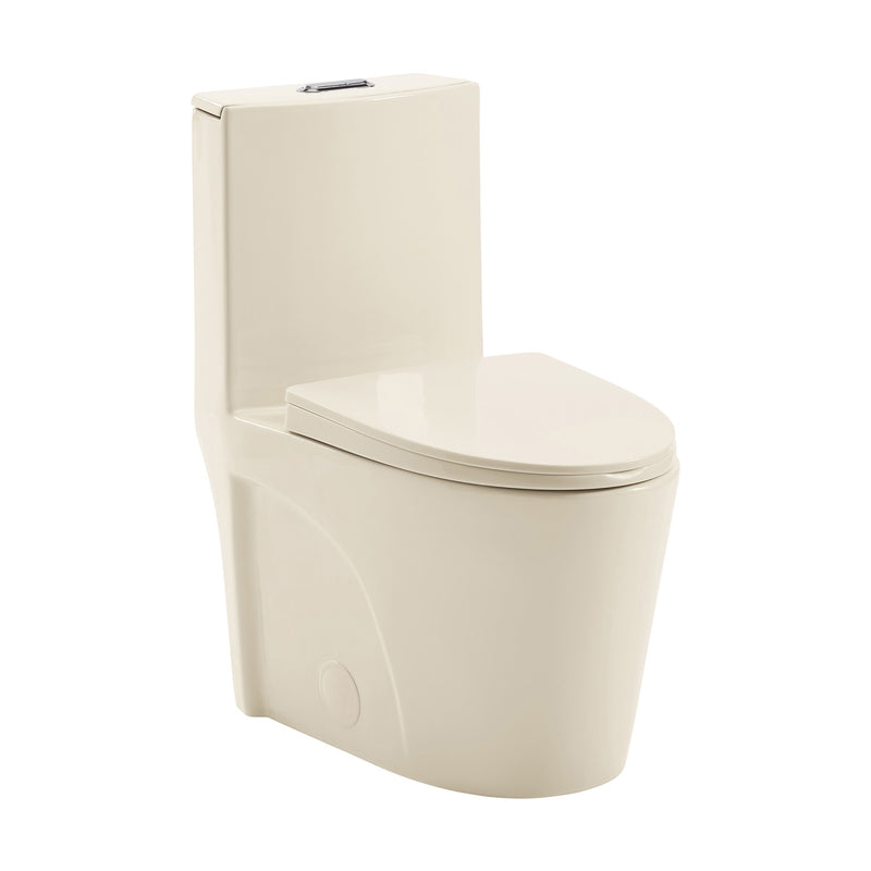 St. Tropez One Piece Elongated Toilet Dual Vortex Flush 1.1/1.6 gpf in Bisque