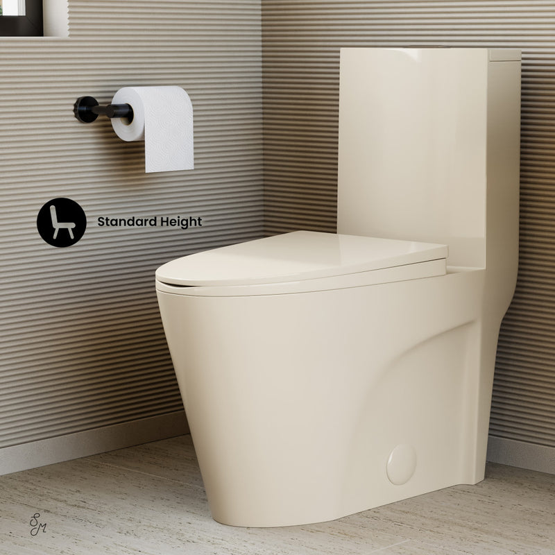 St. Tropez One Piece Elongated Toilet Dual Vortex Flush 1.1/1.6 gpf in Bisque