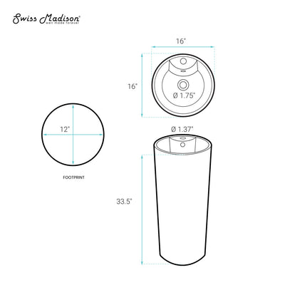 Monaco Circular Basin Pedestal sink