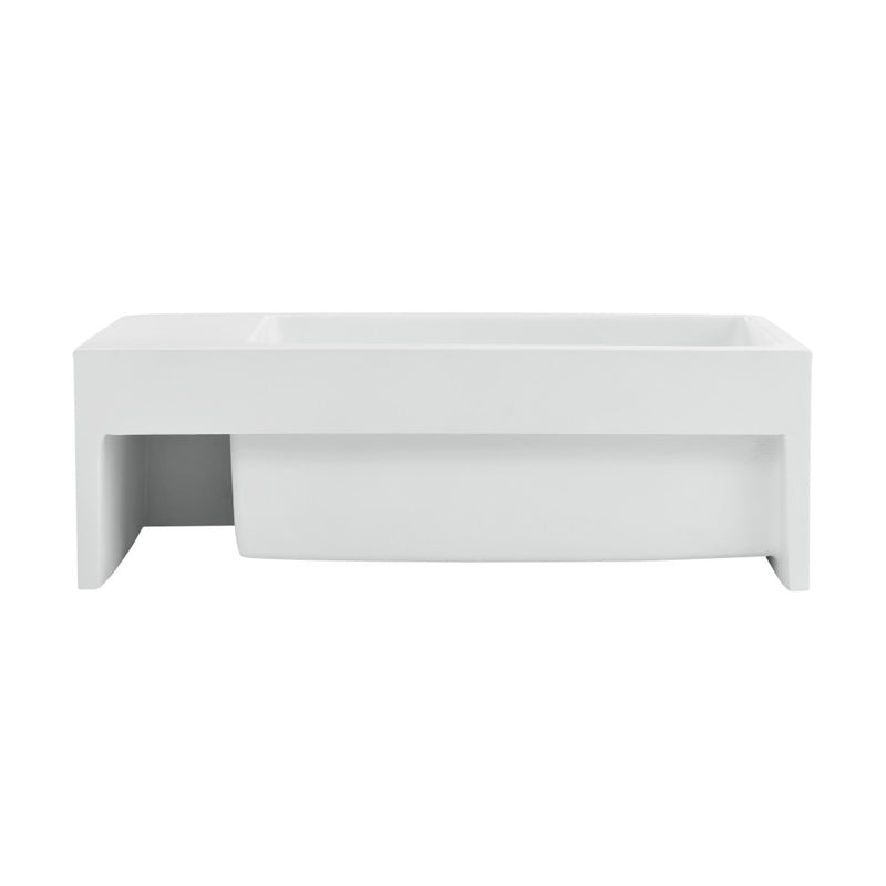 Delice 24" Rectangle Wall-Mount Bathroom Sink in Matte White