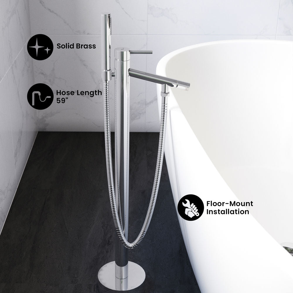Plaisir Freestanding Bathtub Faucet in Chrome