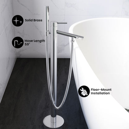 Plaisir Freestanding Bathtub Faucet in Chrome