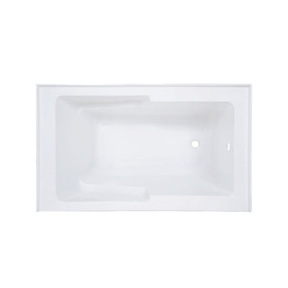 Voltaire 54 x 30 Skirted Right Drain Soaking Alcove Bathtub in Glossy White with Integrated Armrest