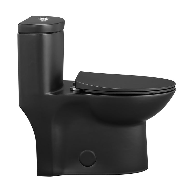 Sublime One-Piece Elongated Toilet Dual-Flush in Matte Black 1.1/1.6 gpf