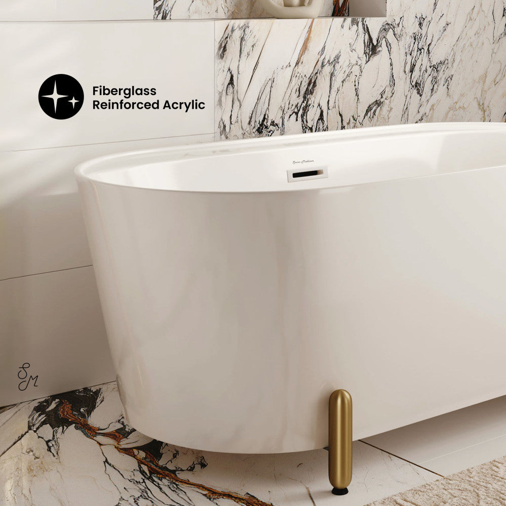Monaco 59" Freestanding Bathtub with Brushed Gold Stand