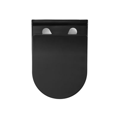 Ivy Wall-Hung Toilet Bundle 0.8/1.6 GPF Dual Flush in Matte Black with Brass Flush Plate