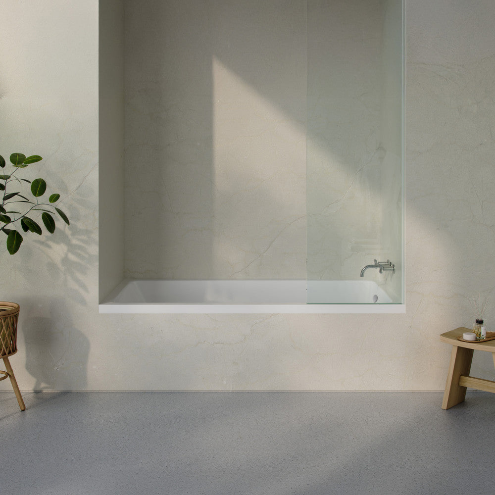 Voltaire 72 x 36 Right Drain Soaking Alcove Bathtub in Glossy White with Integrated Armrest