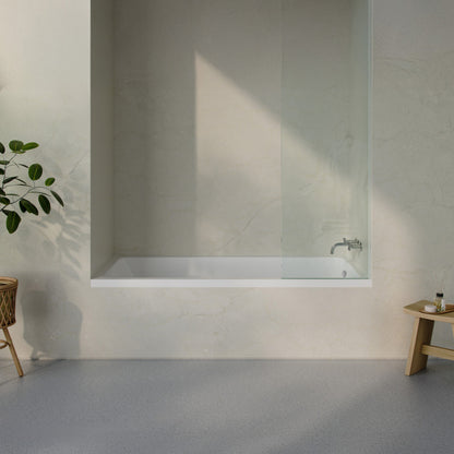 Voltaire 72 x 36 Right Drain Soaking Alcove Bathtub in Glossy White with Integrated Armrest