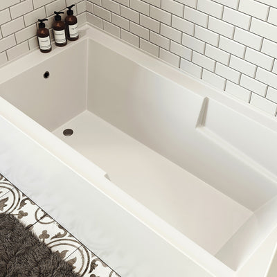 Voltaire 72" x 36" Left-Hand Drain Alcove Bathtub with Apron and Armrest
