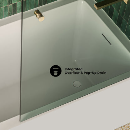 Voltaire 60 x 36 Skirted Right Drain Soaking Apron Bathtub in Glossy White with Integrated Overflow, Drain Included
