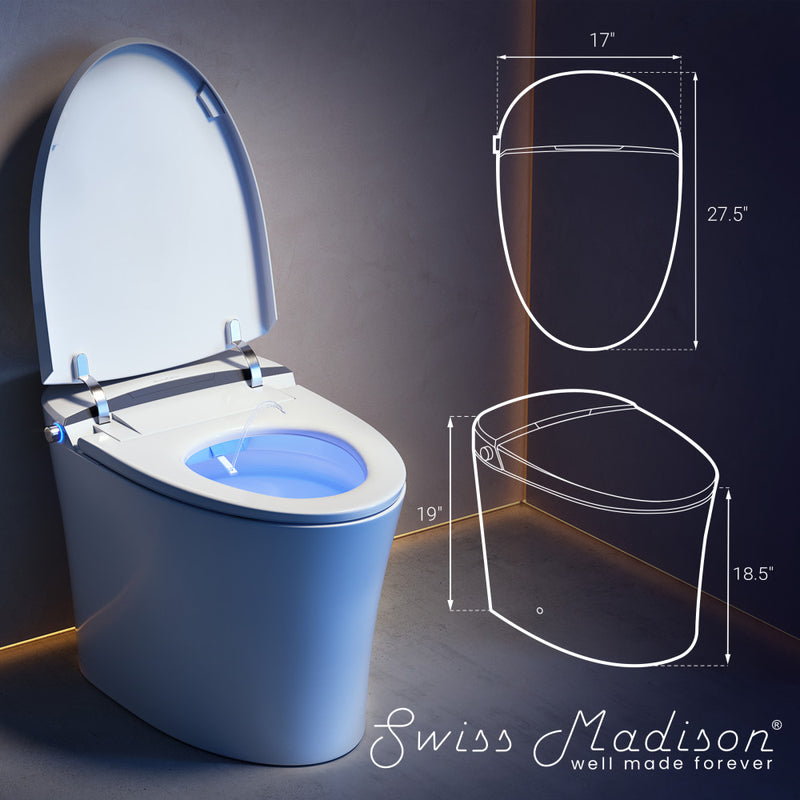 Viro Smart Tankless Elongated Toilet and Bidet, Touchless Vortex Dual-Flush 1.1/1.6 gpf