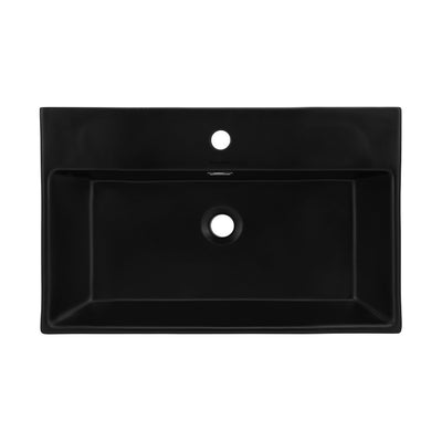 Claire 24" Rectangle Wall-Mount Bathroom Sink in Matte Black