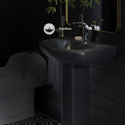 Chateau Two-Piece Round Pedestal Sink in Matte Black