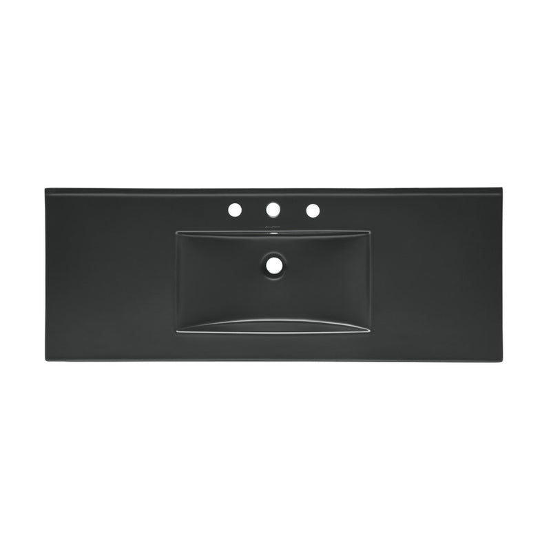 48" 3-Hole Widespread Vanity Sink Top in Matte Black